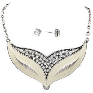 Fox Face Large Quirky Necklace & Earrings Set